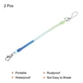 thumbnail image 3 of Uxcell Retractable Coil Spring Keychain Clasp with Key Ring 260mm, 2 Pack Plastic Spiral Stretchy Cord, Blue Green, 3 of 5