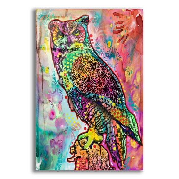 Epic Art 'Wise Owl' by Dean Russo, Acrylic Glass Wall Art, 12"x16"