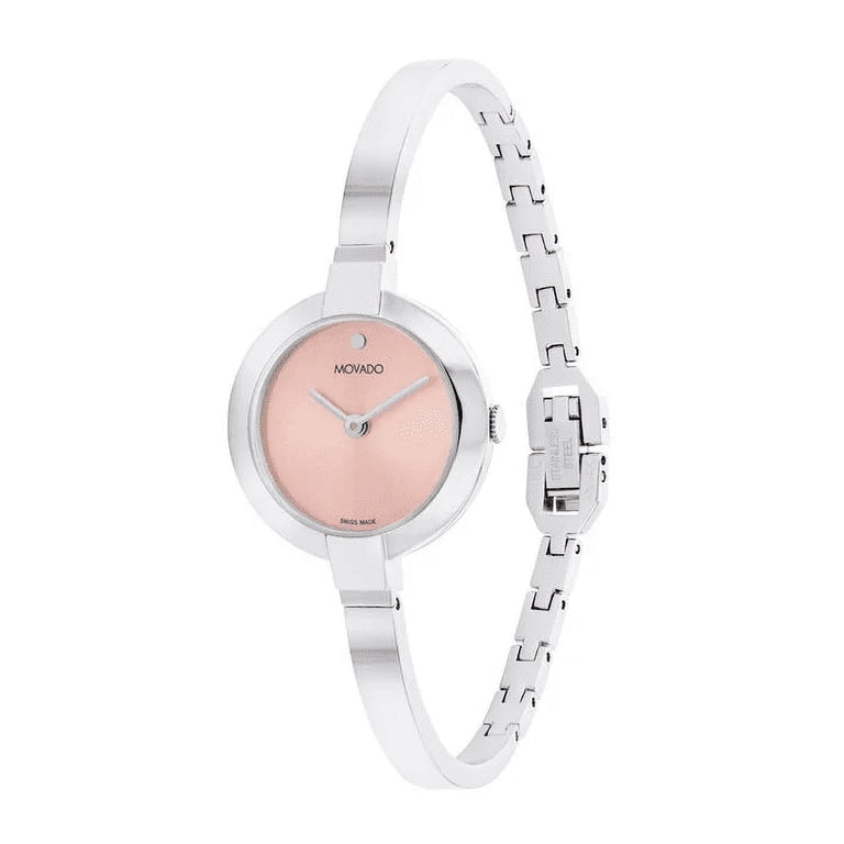 Movado Women\'s Pink Dial Silver Bangle Watch Ladies main image 3