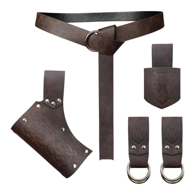Conjunto de cinturón de caballero medieval, accesorios de disfraz para fiesta, para adultos, actuaciones escénicas Estilo B