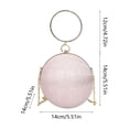 thumbnail image 3 of Pink Rhinestone Round Ball Chain Crossbody Bag Spherical Evening Handbag For Women Wedding Party Prom Shoulder Purse, 3 of 6
