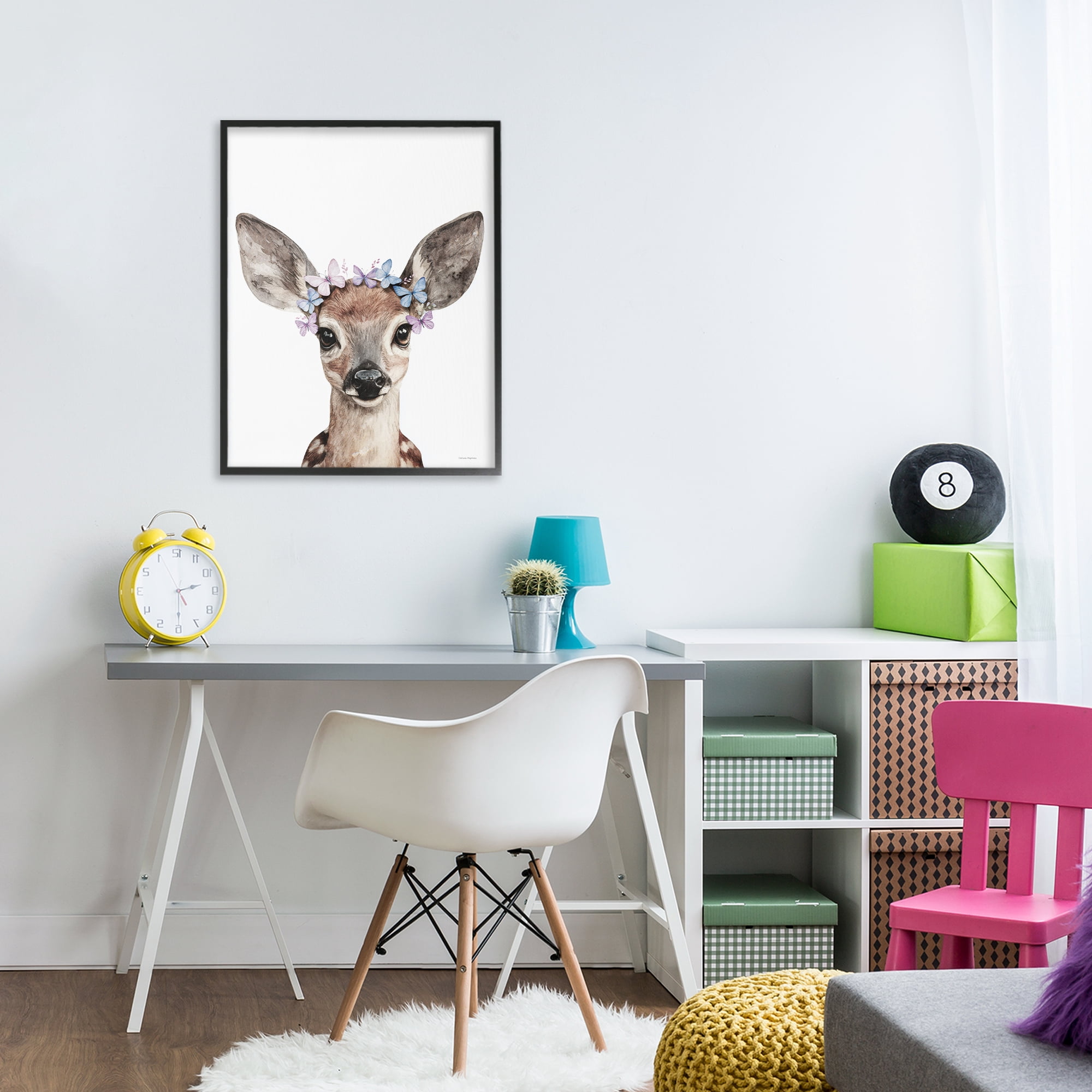 Stupell Industries Fawn & Butterfly Wings Black Framed Giclee Art, design by Svetlana Aleynikova