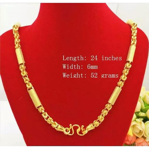 HOOUN 2022 New Men's Chain star 24K Thai Baht Yellow Gold Plated Necklace