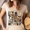 thumbnail image 4 of Trick or Treat Skeleton Pumpkin Ghost Halloween Graphic T-Shirt, Dark Heather, Size M, 4 of 6