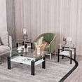 thumbnail image 3 of Ensemble de Tables d'Appoint en Verre Trempé Moderne - Ensemble de Tables de Salon 2 Pcs - Design Élégant, Grande Capacité (Noir), 3 of 9