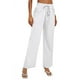 thumbnail image 4 of TRKIYQC Pantalones casuales de pierna ancha para mujer, pantalones sueltos con cordón de color sólido para adultos con bolsillos TRKIYQC moda, 4 of 5