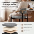 thumbnail image 2 of COLAMY ELEN Set of 4 Modern Bar Height Stools with Arms and Back, 29.5" Upholstered Barstools, Luxury Kitchen Island Chairs with Metal Frame & Footrest for Home Bar, Grey, 2 of 8