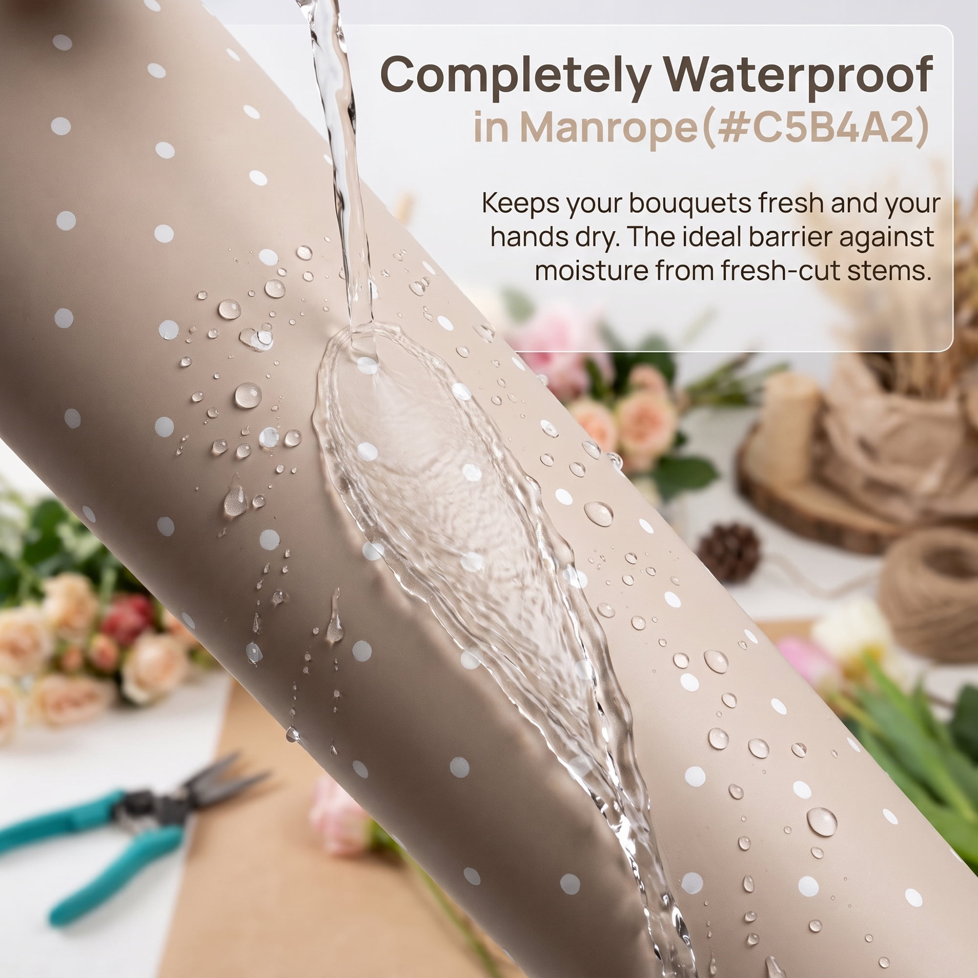 Unique Bargains Waterproof Luxury Matte Gift Wrapping Paper for Bouquet Light Pink 22"x22"