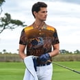 thumbnail image 3 of Balery Lizard With Sunglasses Sunset Camisa Polo de Hombre con Estampado, de Manga Corta y Tejido Medio, Camisa Tipo Golf Polo-3X-Large, 3 of 6