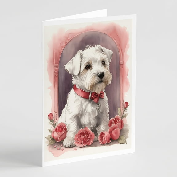 Sealyham Terrier Valentine Roses Greeting Cards Pack of 8 7 in x 5 in