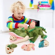 MaoGoLan 24 Alligator Mommy Stuffed Animal with 3 Baby Alligator and 3 Eggs Crocodile Plush Toy