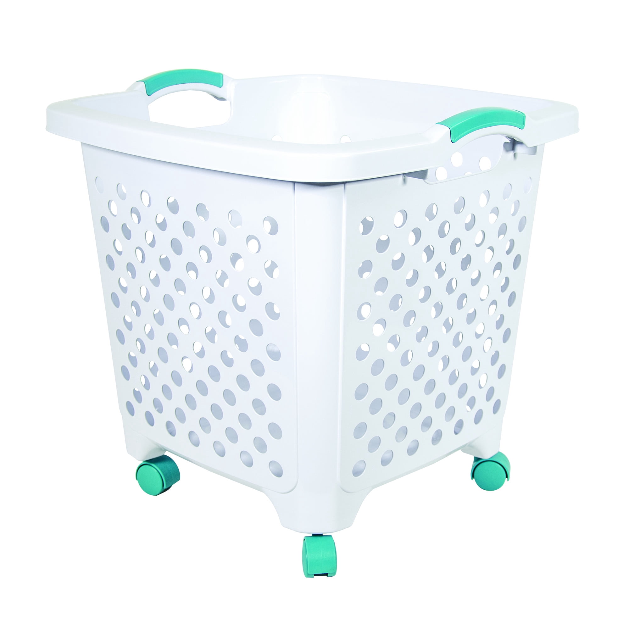 Home Logic Rolling Laundry Basket 1 7 Bushel White Walmart Com