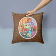 thumbnail image 2 of Lady with her Pug Fabric Decorative Pillow, 2 of 4
