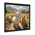 thumbnail image 2 of Designart "Cheerful Alpaca Farm Portrait" Animals Framed Wall Art Decor - Modern White Parrot Living Room Framed Canvas Art, 2 of 6