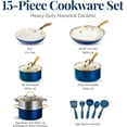 thumbnail image 3 of Gotham Steel 15 Pc Pots and Pans Set Non Stick, Upgraded Ceramic Cookware Set Nonstick, Pot and Pan Set with Steamer & Utensils, Non Toxic, Premium Stay Cool Handles, Oven & Dishwasher Safe, Blue, 3 of 7