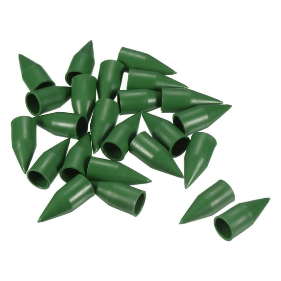 Uxcell 0.43" Inner Dia Plastic Pointed Garden Plants Bamboo Cane End Caps Green 40 Pack