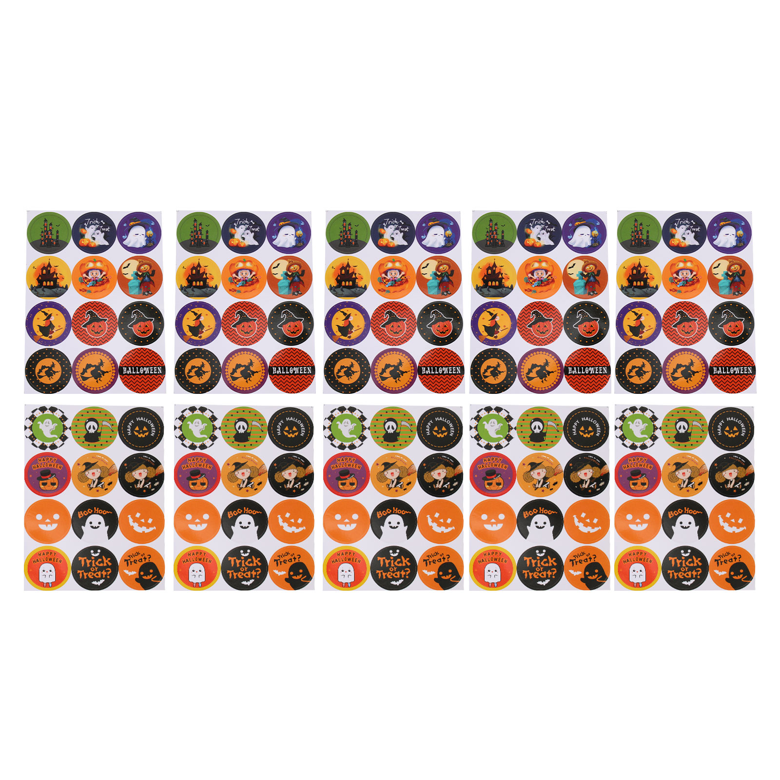 10 Sheets of Pumpkin Stickers Halloween Costume Stickers Flower Bunch