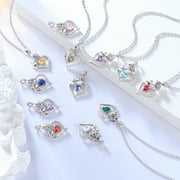 Beautlace 925 Sterling Silver Birthstone Necklace Rose Flower Heart Pendant Jewelry Christmas Valentines Mothers Day Gifts for Women Mom Wife/Lover