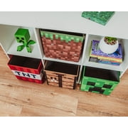 Minecraft 10-Inch Storage Bin Organizer Set | Creeper, TNT, Grass, Craft Table