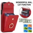 thumbnail image 2 of Wallet Case Compatible with iPhone 13 Pro Max, Case with Card Holder,with a strap, RFID Blocking Leather Cover 360°Rotation Ring Kickstand Protective Bumper Designed for Apple iPhone 13 Pro Max,Red, 2 of 10