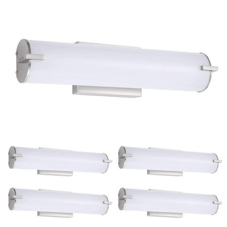 

ASD LED 18 Inch Wall Mount Vanity Lighting Fixture | 20W 1500LM 3000K-5000K 120V | 3CCT Dimmable Energy Star ETL Listed | Bathroom Linear Light Bar Long Tube Bath Sconce | Nickel 4 Pack