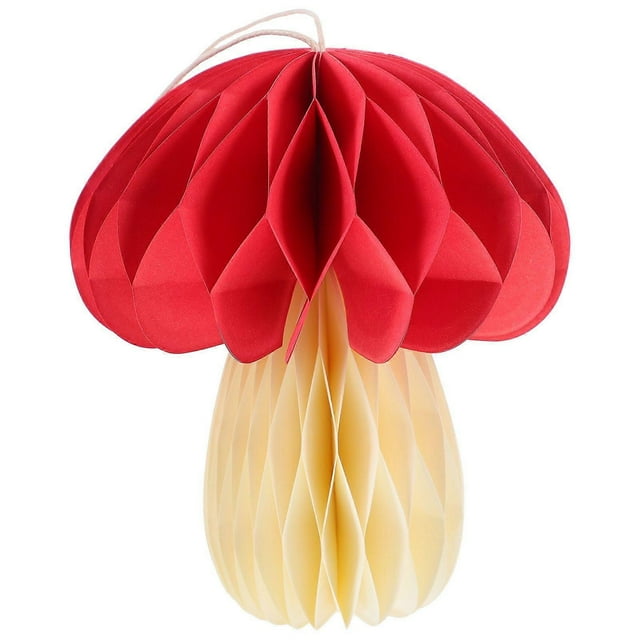 Mushroom Shaped Honeycomb Ball Paperboard Mushroom Decor Hanging Mushroom Decor