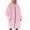 Pink, variant on yievot Fleece Robes for Women Hooded Plush Zipper Front Long Bathrobe Warm House Robe Sleepwear with Pockets
