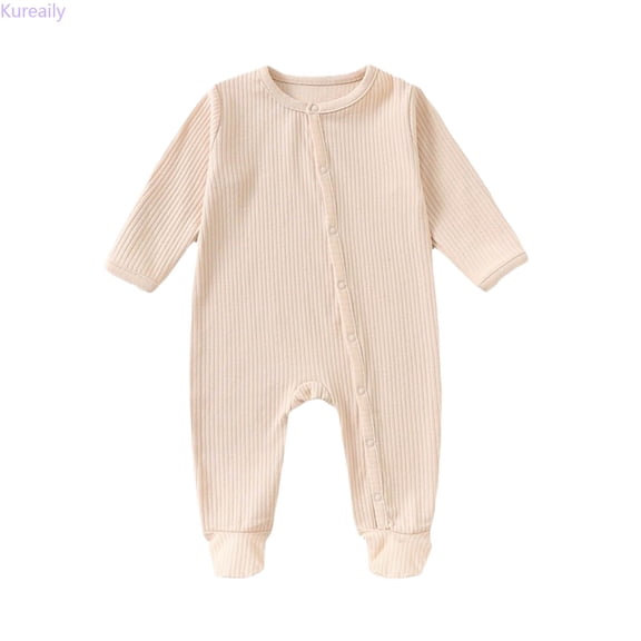 Kureaily Baby Boys Bodysuits Soft Footed Pajamas With Snap Buttons For Toddler 1 12 Months Warm Winter Fall Outfit 9-12 Months