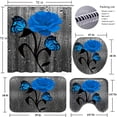 thumbnail image 2 of Bathroom Absorbent Mat Digital Printed Bathroom Set of Four Waterproof Shower Curtain Anti-slip Mat Set  Digital Printing Valentine's Day Decoration Butterfly Rose # Purple, 2 of 2