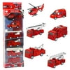 SHUWND 6pcs Inertia Fun Engineering Car Set Army Vehicle Model Toy (Fire Engine)