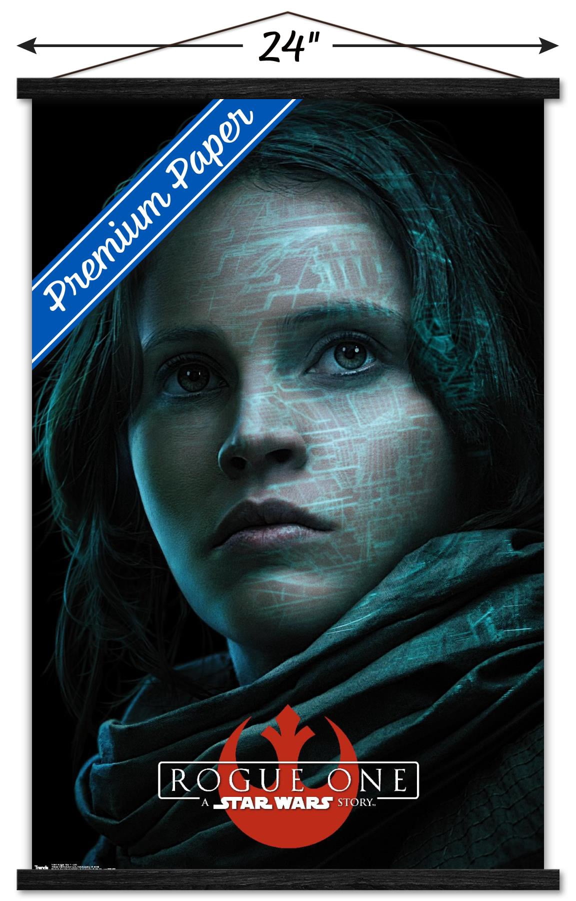 Star Wars: Rogue One - Jyn Wall Poster with Wooden Magnetic Frame, 22.375" x 34"