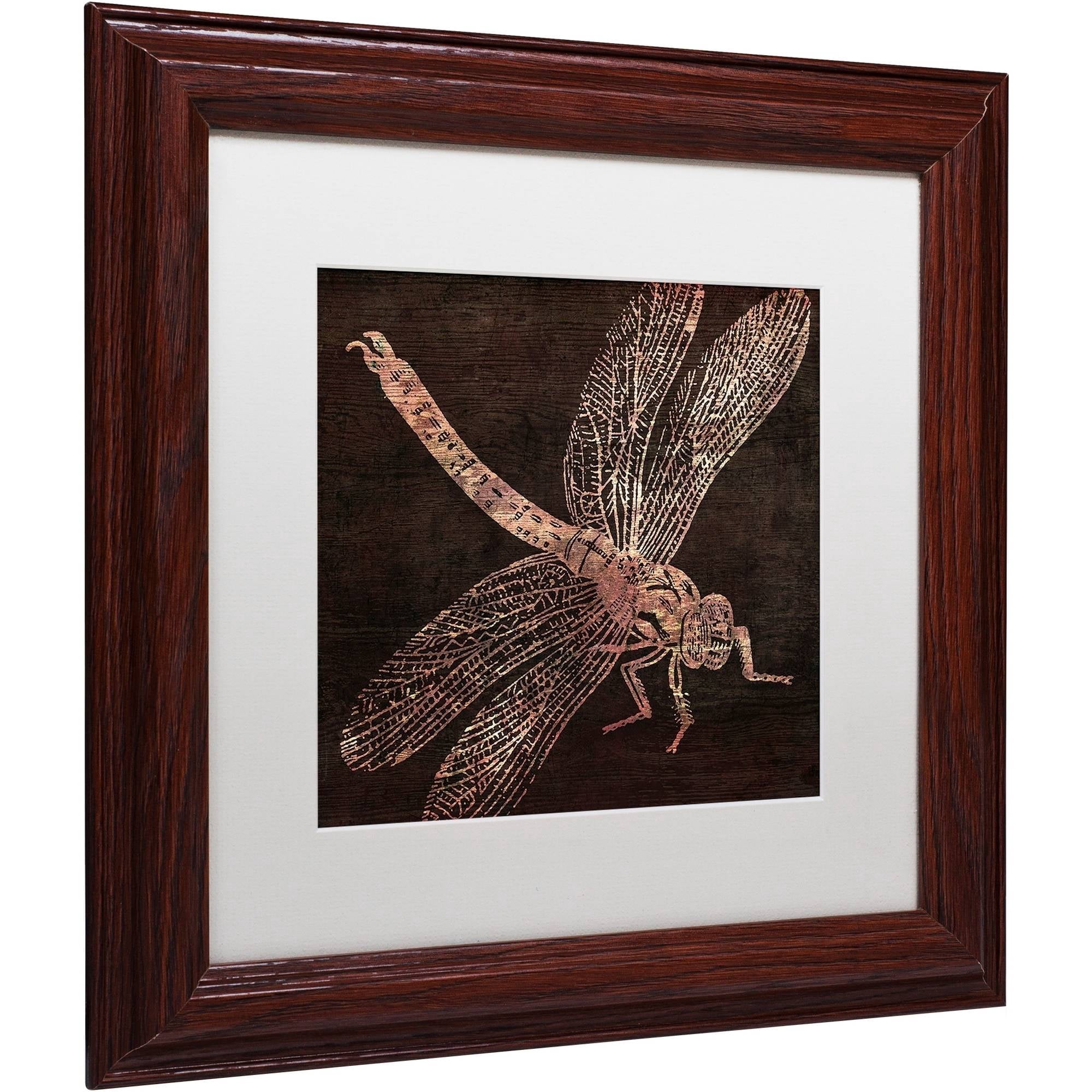 Trademark Fine Art "Dragonfly" Canvas Art by Color Bakery White Matte, Wood Frame