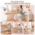 thumbnail image 6 of COOLHUT Vanity Chair with Bow Back, Teddy Fabric Makeup Chair, Girls Desk Chair, Vanity Stool Rolling Chair for Kawaii Bedroom, Study Room, Green, 6 of 9