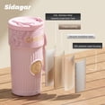 thumbnail image 3 of Sidagar 21 oz Insulated Leakproof Stainless Steel Tumbler with Straw, Pink, 3 of 5