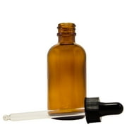Amber Glass Bottle - 2 fl oz w/ Glass Dropper - Pack of 6