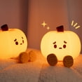 thumbnail image 3 of Silicone Night Light, Tap Control Pumpkin Night Light Cute Rechargeable  For Indoor, 3 of 8