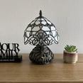thumbnail image 6 of Tiffany Mini Table Lamp White Stained Glass Baroque Style Lavender Included LED Bulb Dragonfly Base for Living Room Dining Room Bedroom Bedside 12"H*8"W, 6 of 7