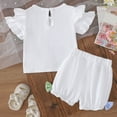 thumbnail image 4 of Gubotare Girls' Short Sets Toddler Girls Outfit Sets Toddler Kids Baby Girls Summer Cute Tie-dye Printed Short-sleeved Clothes (White,Size 6-9 Months), 4 of 7