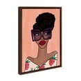 thumbnail image 2 of Kate and Laurel Sylvie Fashion Girl 3 Framed Canvas Wall Art by Kendra Dandy of Bouffants and Broken Hearts, 18x24 Brown, Decorative Chic Feminine Art for Wall, 2 of 7