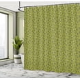 thumbnail image 4 of Ambesonne Modern Shower Curtain, Intersecting Abstract Circle, 69"Wx84"L, Sage Green Earth Yellow, 4 of 4