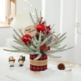 thumbnail image 4 of Realistic Artificial Christmas Trees, Small Christmas Tree Ornaments Falling Snow Potted Plants Desktop Scene Arrangement Holiday Decoration Mini Christmas Trees, 4 of 7