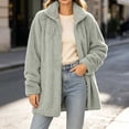 thumbnail image 5 of Smsaxvxz Womens Oversized Jacket Fuzzy Fleece Zip Up Jackets Comfy Soft Long Sleeve Warm Winter Coats Gray S, 5 of 9