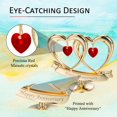 thumbnail image 5 of Matashi  24K Gold Plated Double Heart Happy Anniversary Banner Ornament w Sunflower Figurine Showpiece Best Gift for Anniversary, 5 of 9