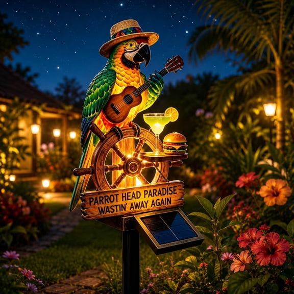Solar-Powered Parrot Garden Light, Solar Statue Light for Lawn, Backyard, Patio, Pool and Outdoor Party Decor, B