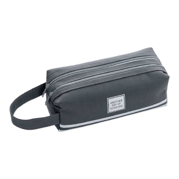 Double Layer Large Capacity Pencil Case Portable Cloth Pencil Bag With Handle Stationery Organizer With Double Zipper