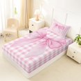 thumbnail image 5 of Erosebridal Pink Watercolor Bow Twin Sheet Sets for Girls, Pink Bow Bedding for Women, 3-Piece, 5 of 6