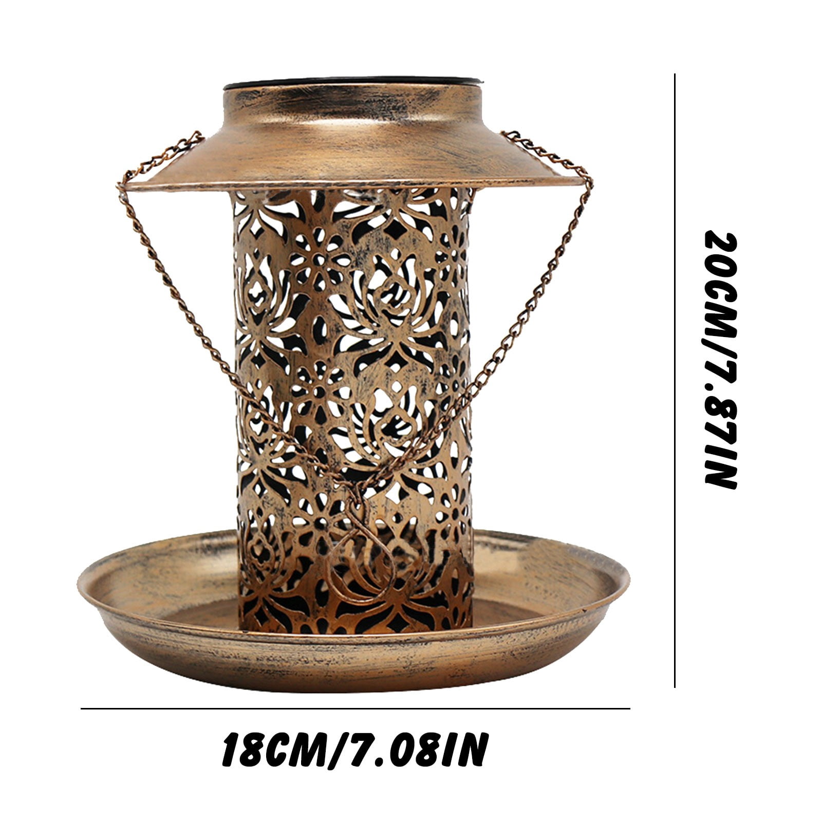 LACKUST Bird Feeders Outdoor Clearance,2-in-1 Solar Bird Feeder and Street Lamp with Metal Tray for Garden,Multicolor