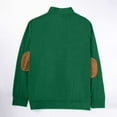 thumbnail image 5 of Mens Zip Up Hoodie Quarter Zip Sweatshirt Color Block Stand Collar Long Sleeve Sweatshirt Men Green XXL, 5 of 5