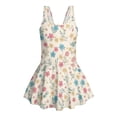 thumbnail image 4 of Tutolipy Floral Print Girls One Piece Swimsuits Swim Dress, Wide Straps Childrens Swimwear, Casual for Beach, Size 5-6 Years, 4 of 8