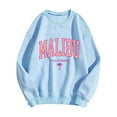 thumbnail image 6 of Womens Sweatshirts Malibu Letter Print Fall Crewneck Sweatshirt Relaxed Fit Basic Top Essential Casual Outfit Womens Hoodie Sky Blue S, 6 of 6